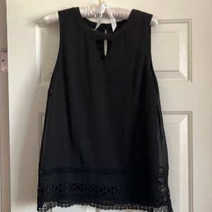 AB Studio Black tunic top Size M